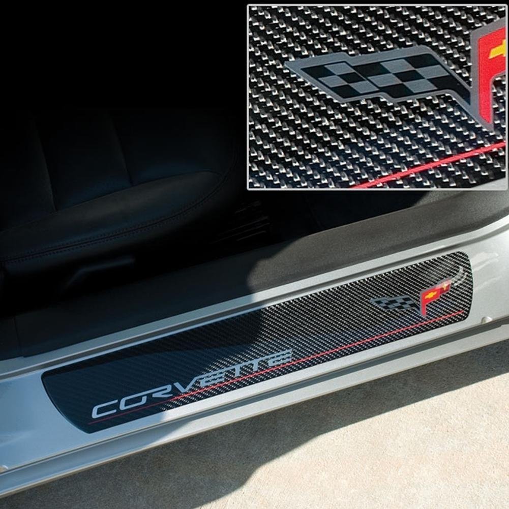 Corvette Door Sill Plates - Carbon Fiber with C6 Logo : C6-SR1 Performance