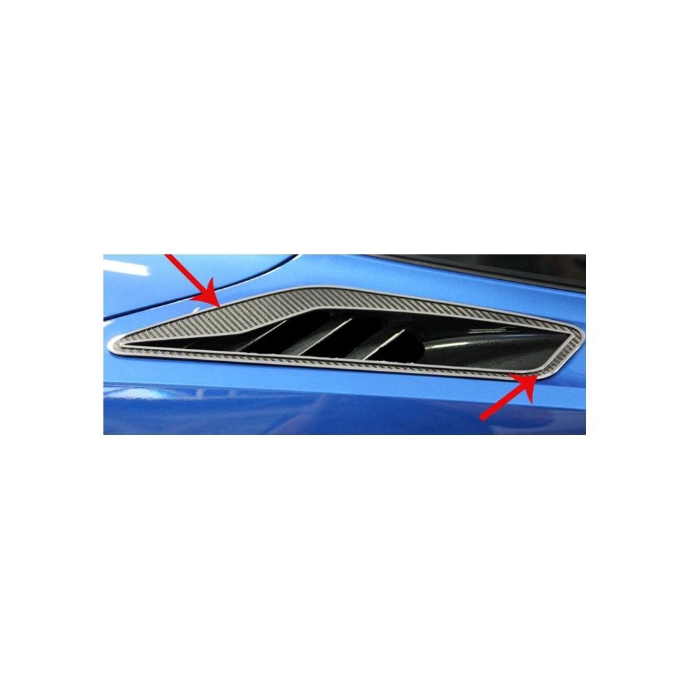 C7 Corvette Stingray Rear Quarter Vent Set 2Pc Carbon Fiber w/Polished Trim