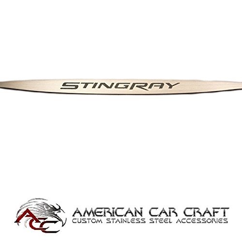 C7 Corvette Brushed Stainless Steel Rear View Mirror With "STINGRAY" Script Trim Fits: 14 and Newer Corvettes with Auto Dim Mirrors