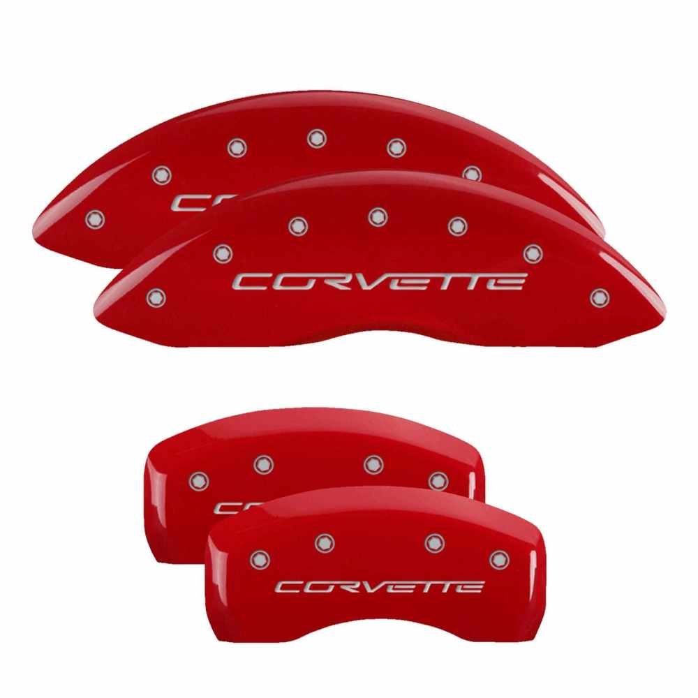 MGP Caliper Covers Chevrolet Corvette C6 2005 2006 2007 2008 2009 2010 2011 2012 (Licensed Logo) - Red