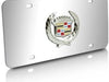 Cadillac License Plate - Stainless Steel Chrome with Chrome 3D Classic Logo