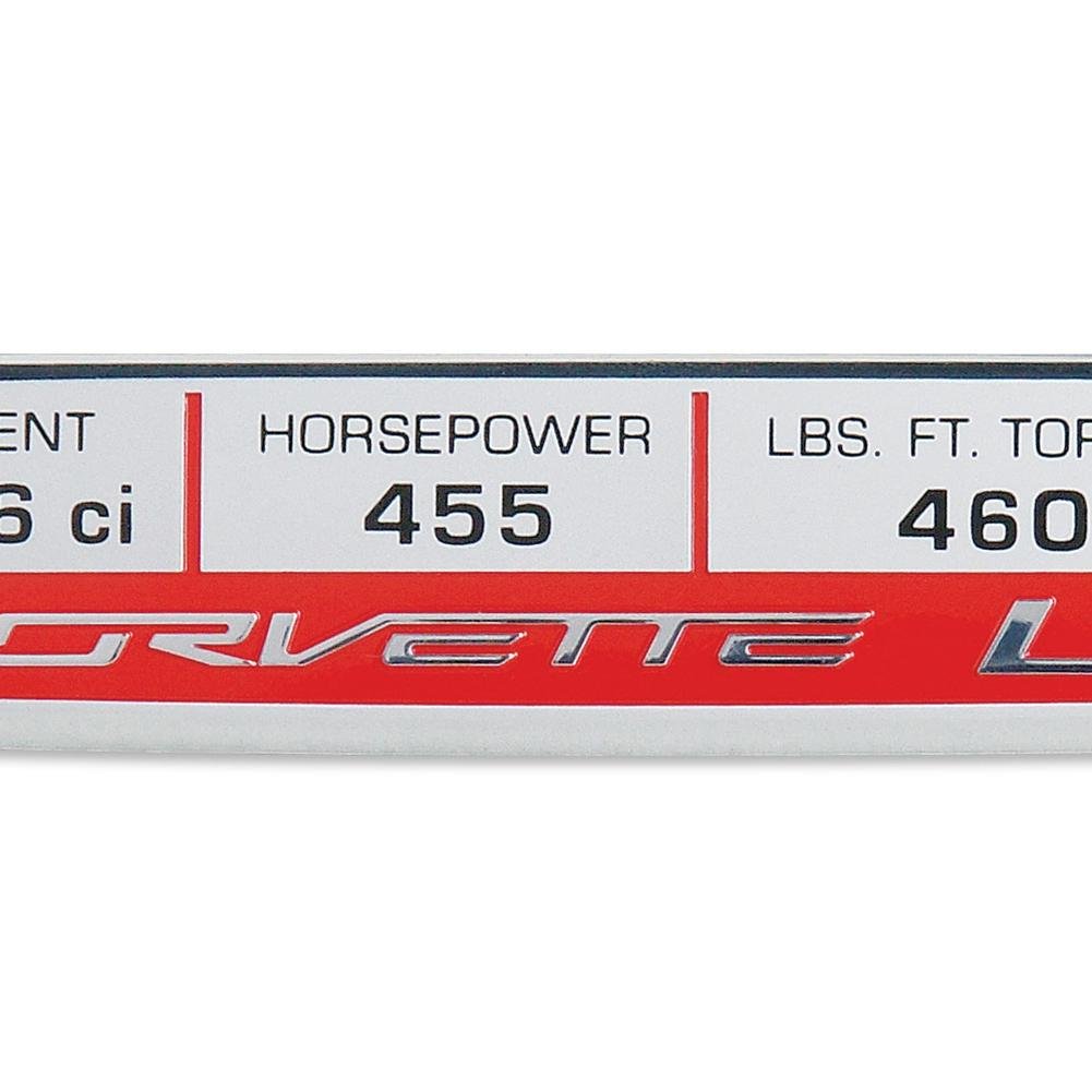 C7 Corvette Stingray Interior Dash Trim Badge - LT1 Performance Logo 455 HP