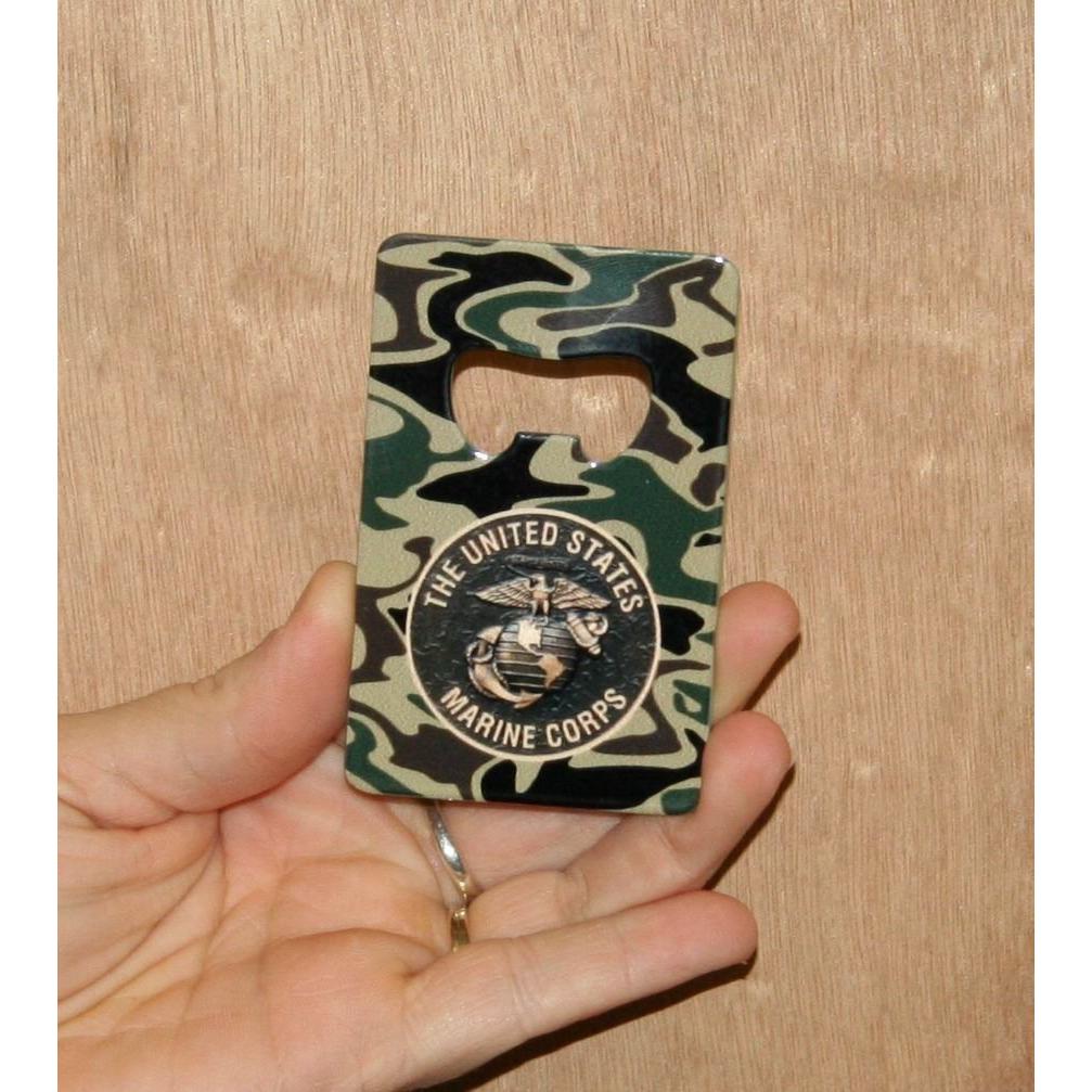 USMC Bottle Opener Camo w/ Gold Logo