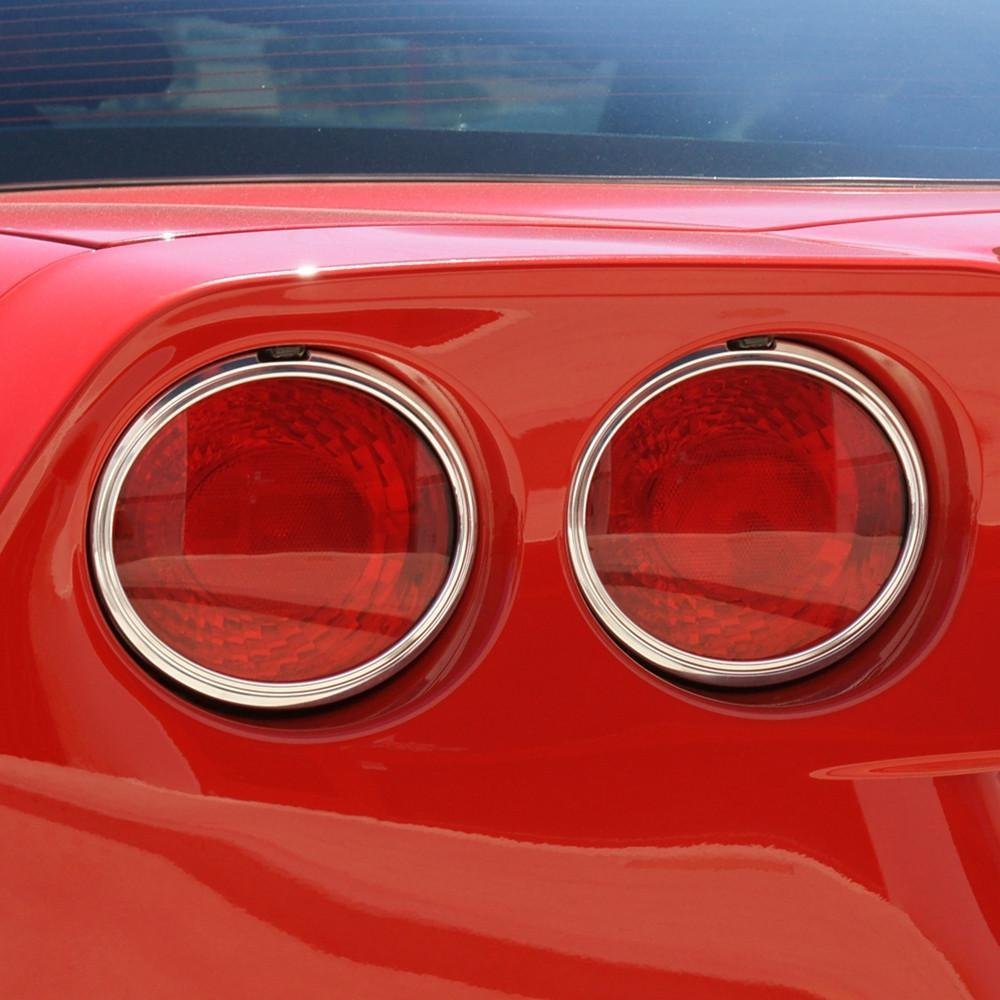 Corvette Rear Taillight Bezels - Billet Chrome : 2005-2013 C6,Z06,ZR1,Grand Sport