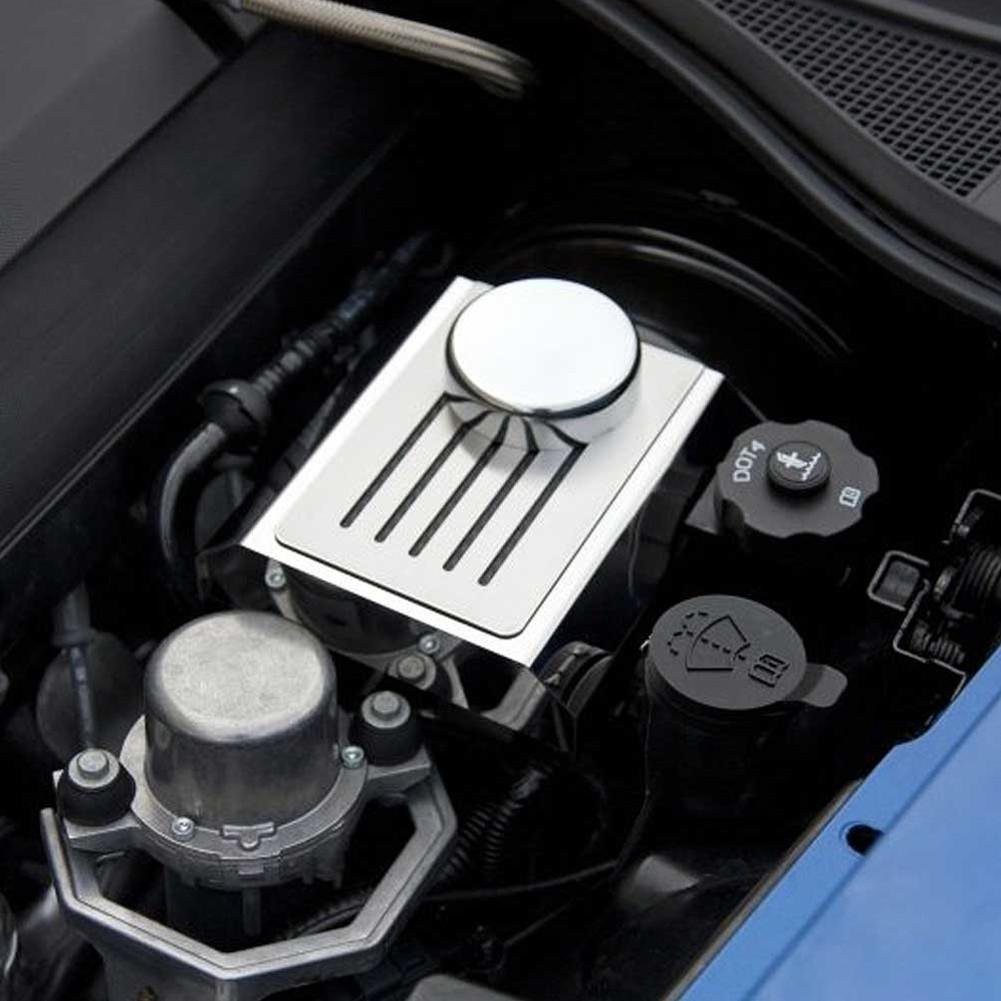 C7 Corvette Stingray Brake Master Cylinder Cover w/ Cap Cover Polished - Slotted-SR1 Performance