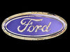 Ford Oval Logo Stainless Steel Wall Hanging Sign - Blue/Chrome