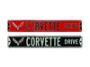 C7 Corvette Drive Crossed Flag Emblem - Metal Sign