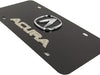 Acura License Plate - Chrome Logo on Black Plate