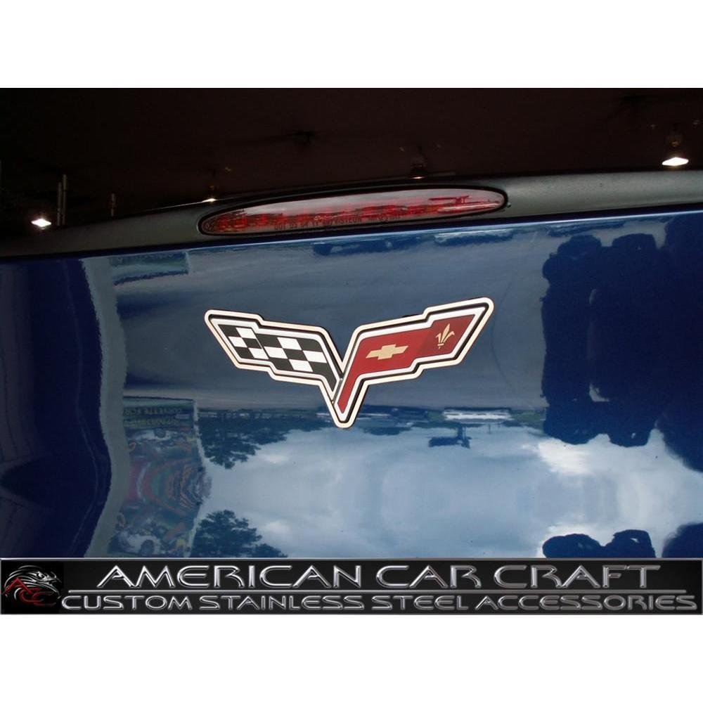 Corvette C6 Emblem Trim Ring Polished 2 Pc. Set : C6,Z06,ZR1, Grand Sport-SR1 Performance