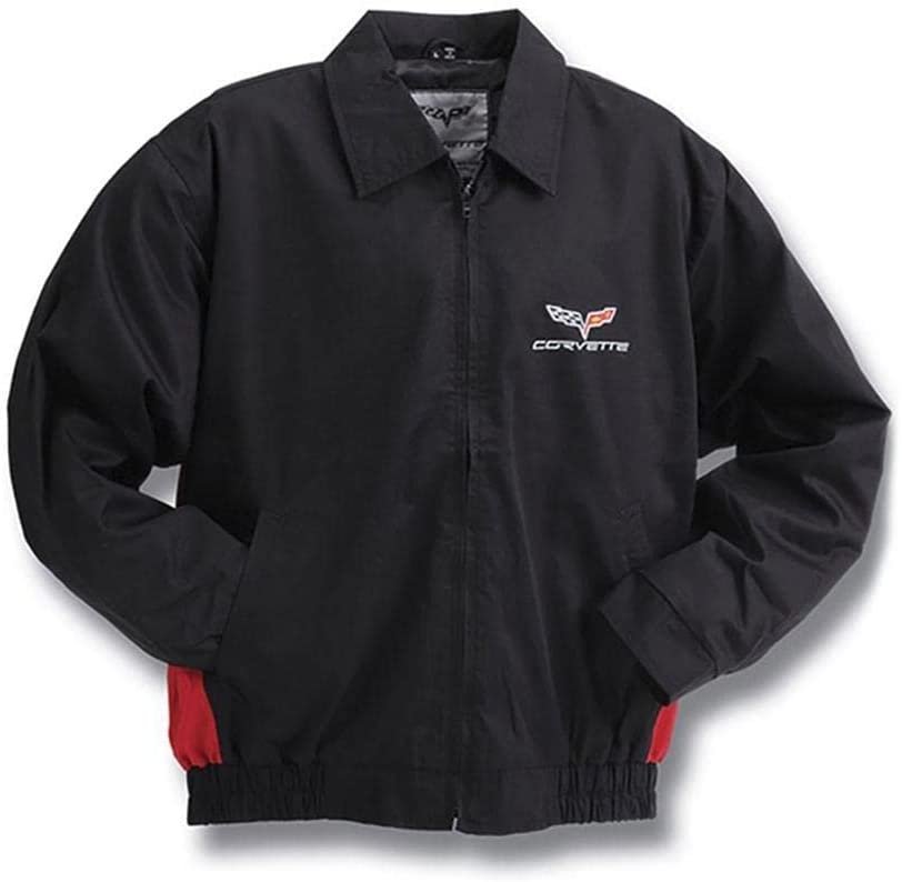 C6 2005-2013 Corvette Jacket - Black and Red Twill Embroidered