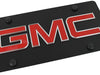 GMC License Plate - Black Steel with Red Logo