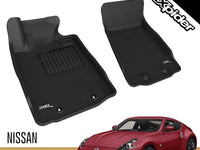 3D MAXpider Custom Fit All-Weather Floor Mat for Select Nissan 370Z Models - Kagu Rubber-SR1 Performance