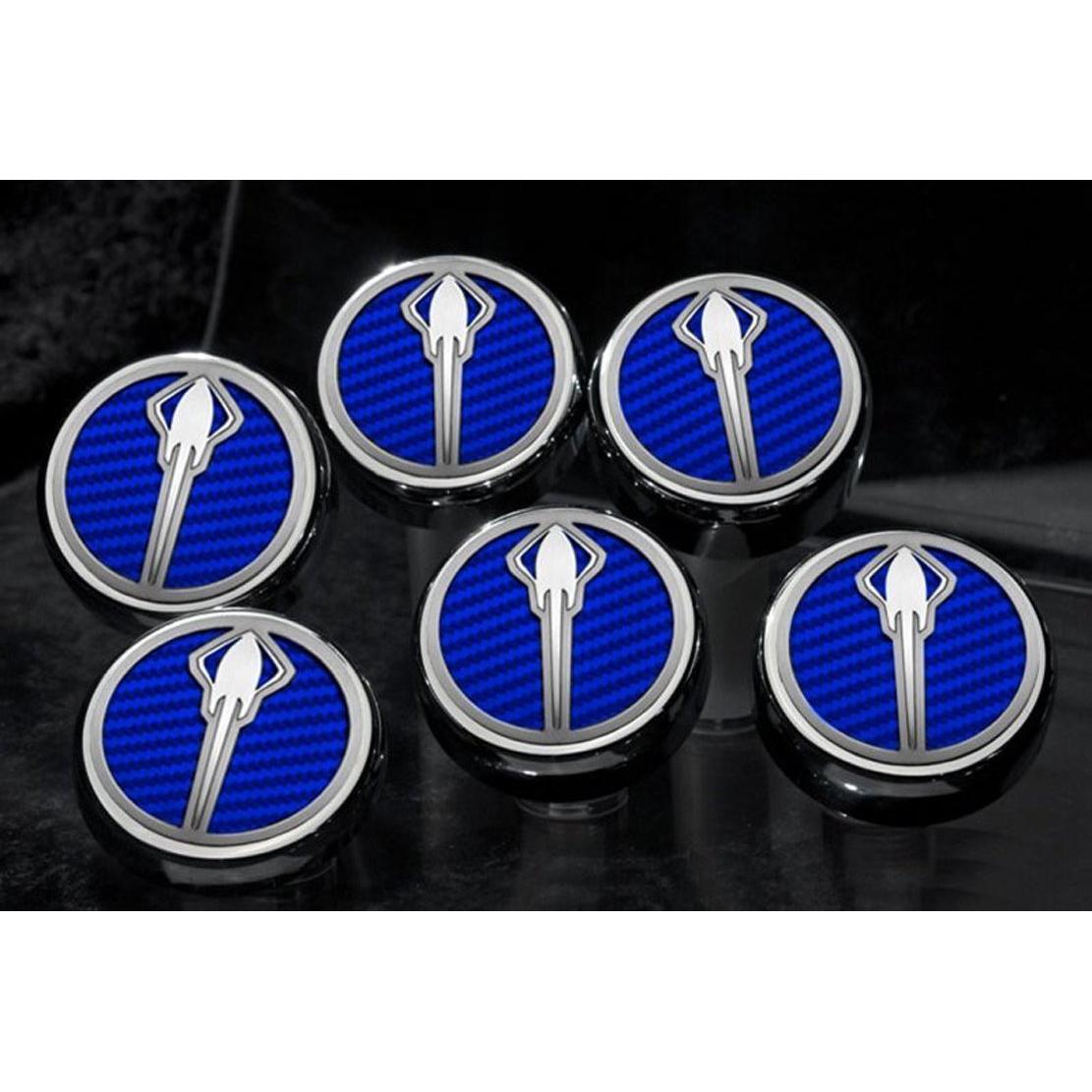American Car Craft 053016-ORG Orange Carbon Fiber Fluid Cap Cover Set, 6 Piece (Stingray Emblem)-SR1 Performance