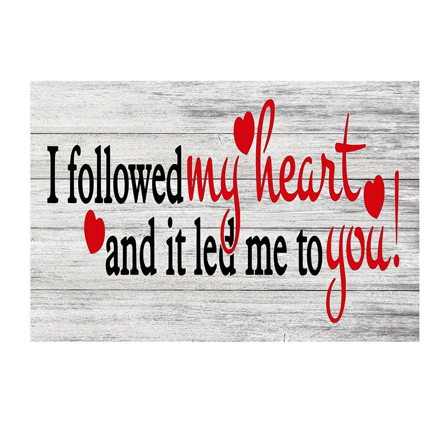 Love Love Love Love Red Rustic Metal Sign - 12" x 8"