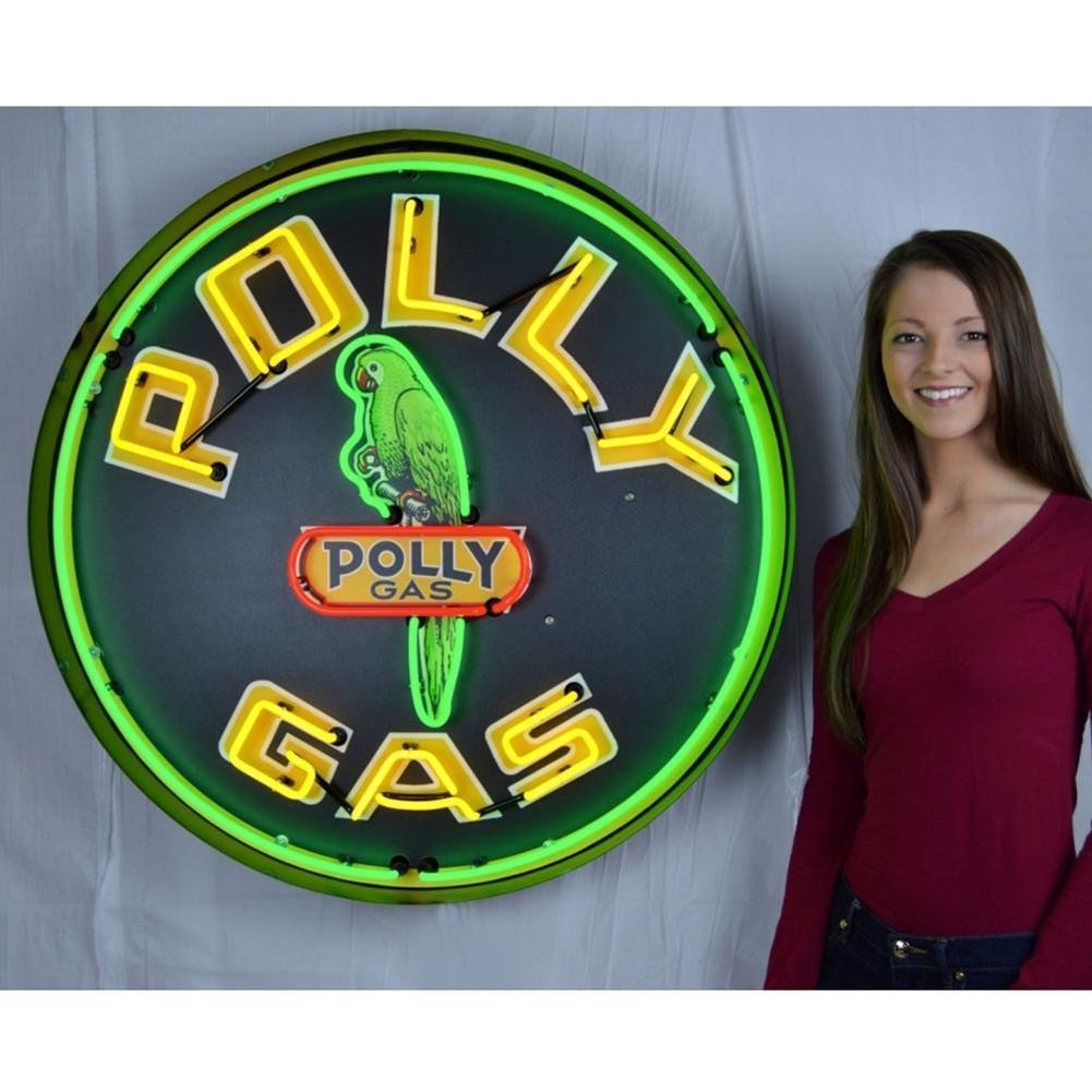 Polly Gasoline Neon Sign in a Metal Can : 36in