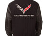 C7 Corvette Reversible Wool Varsity Style Jacket w/Leather Sleeve - Black