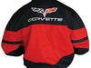 Corvette Color Block Twill Jacket w/C6 Emblem - Red/Black : 2005-2013 C6