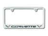 C7 Corvette License Plate Frame - Chrome with Double Logo & Script