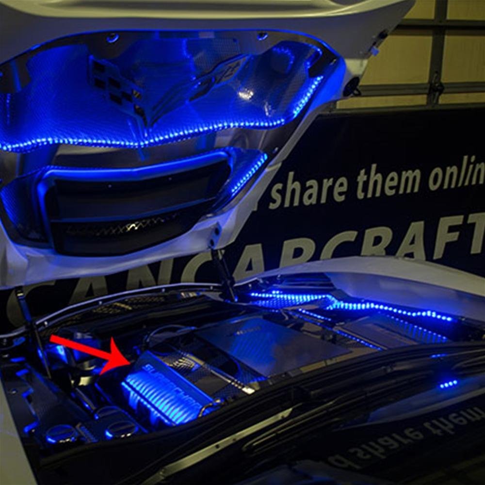 Corvette Supercharged Fuel Rail Covers - Illuminated - Stainless Steel : C7 Z06-SR1 Performance