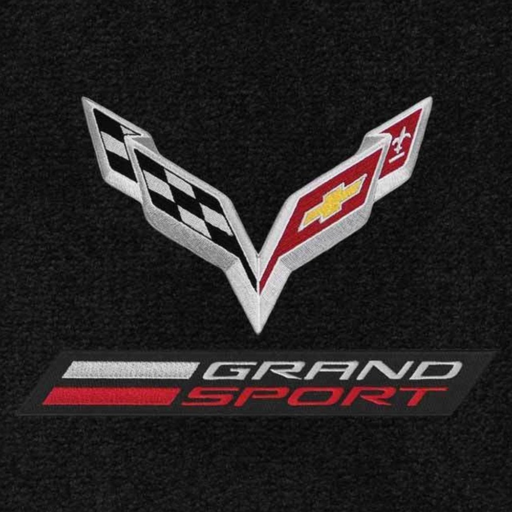 C7 Corvette Grand Sport Lloyds Floor Mats w/ Crossed Flags - Jet Black-SR1 Performance