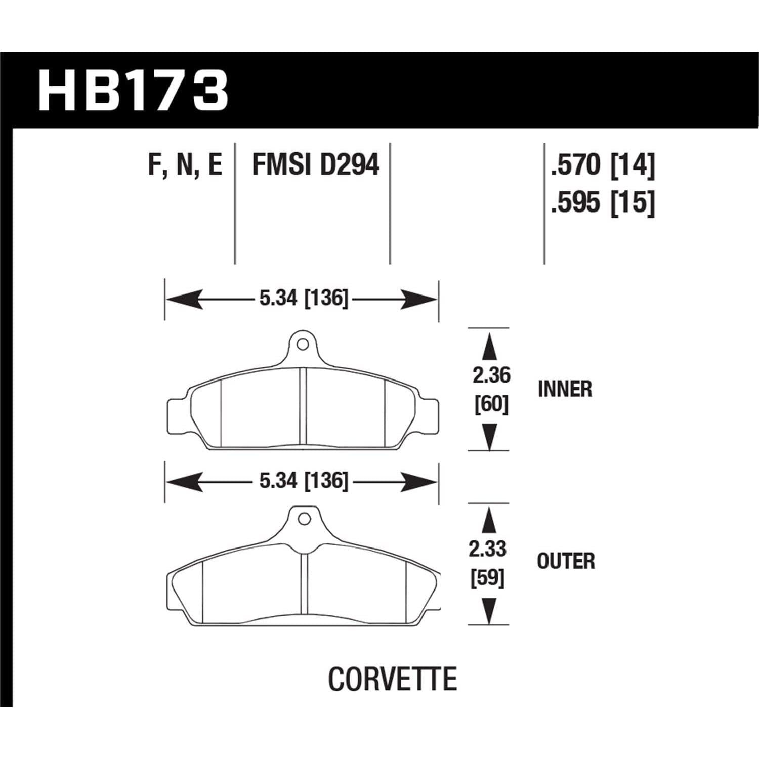 Hawk Performance HB173F.570 HPS Performance Ceramic Brake Pad-SR1 Performance