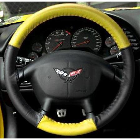 Corvette Steering Wheel Cover Euro-Style Two-Tone : 1997-2004 C5 & Z06 (Grey/Black)