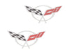 C5 Corvette Door Sill Decal - Crossed Flags Emblem Sticker