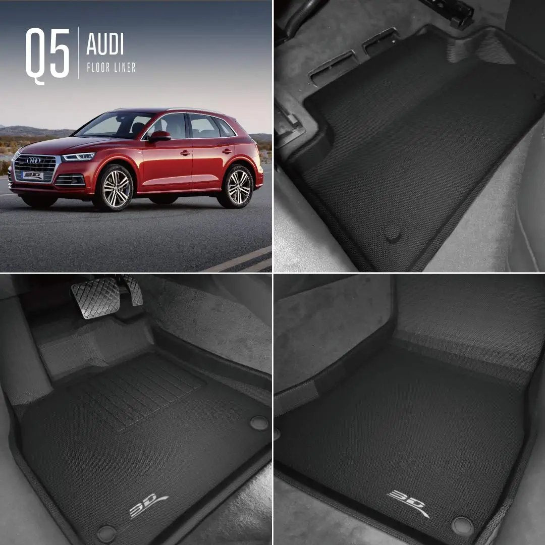 2018-2022 Audi Q5 3D MAXpider All-Weather Floor Mats Kagu Black-SR1 Performance