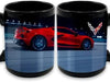 C8 Corvette Coffee Mug 15oz Stoneware Cup with Car - Black