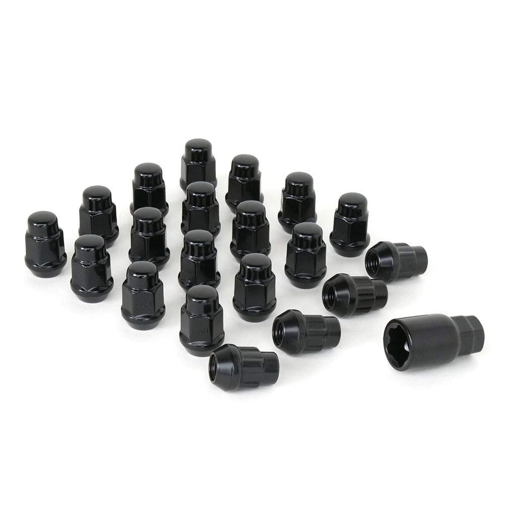 2008-2023 Dodge Challenger Bulge Acorn Lug Nuts & Wheel Lock Set - Black