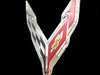 C8 Corvette Crossed Flags Stainless Steel Wall Hanging Sign - Chrome : 18" x 19"
