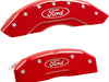 MGP Caliper Covers 10219SFRDRD Ford Oval Logo Type Caliper Cover with Red Powder Coat Finish and Silver Characters, (Set of 4)