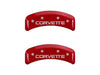 MGP Caliper Covers 13013SCV4RD Corvette C4 Logo Type Caliper Cover with Red Powder Coat Finish and Silver Characters, (Set of 4)