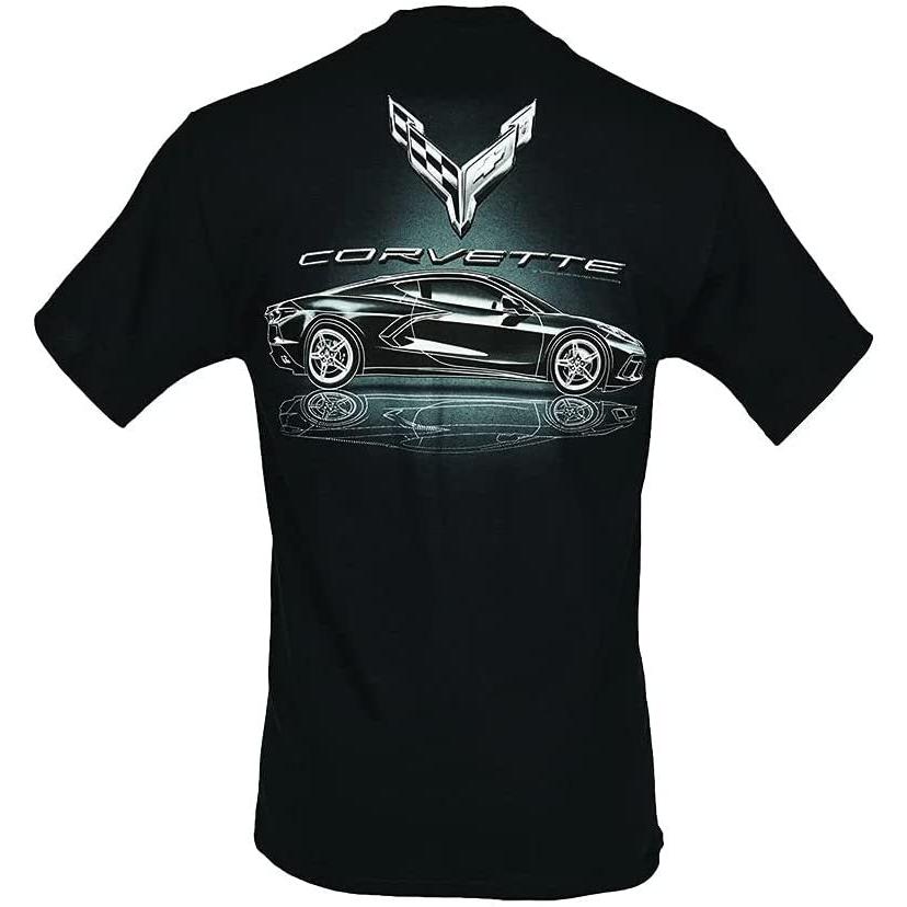 C8 Corvette Stingray Metallic Tonal Reflections T-Shirt : Black-SR1 Performance