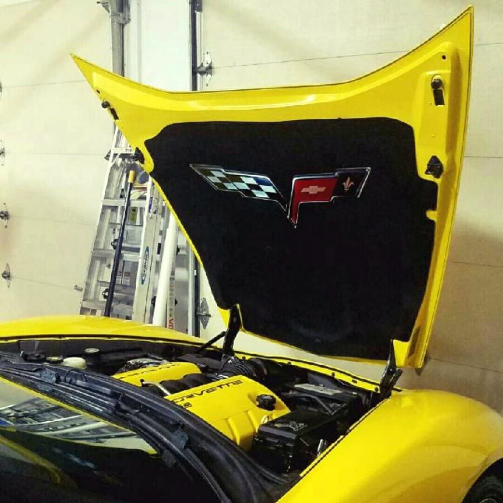 C6 Corvette Crossed Flag Metal Underhood Emblem Sign-SR1 Performance