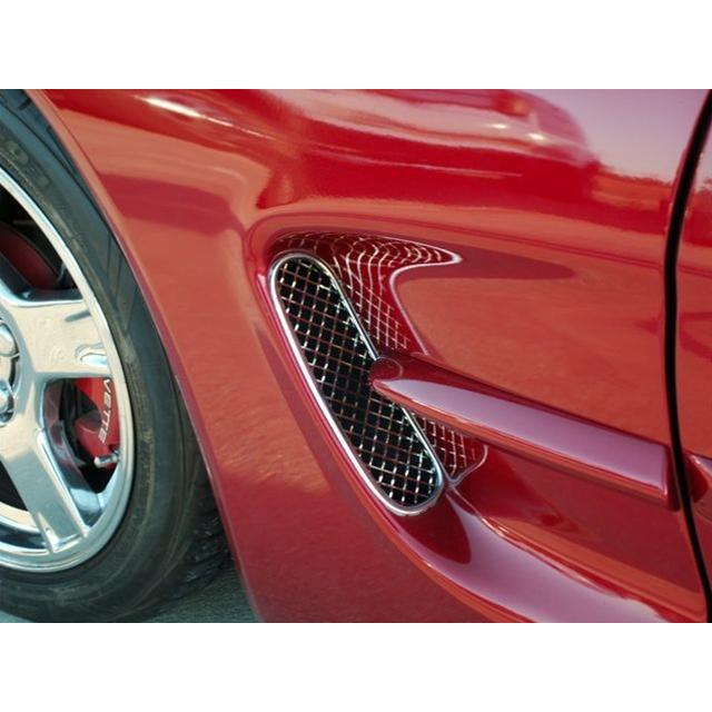 American Car Craft Chevrolet Corvette 1997 1998 1999 2000 2001 2002 2003 2004 Chrome Mesh Side Vent Grille Chrome Insert Trim Kit-SR1 Performance