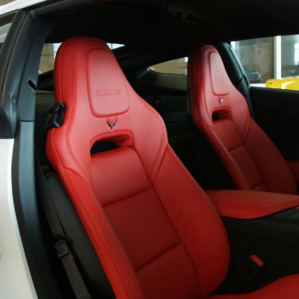 C7 Corvette Stingray Crossed Flags Seat Emblem (Pair)-SR1 Performance