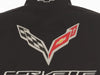 C7 Corvette Embroidered Jacket - Classic Twill Racing Style Snap Up Design - Black