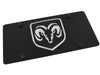 Dodge Ram License Plate - Black Steel with Mirrored Logo