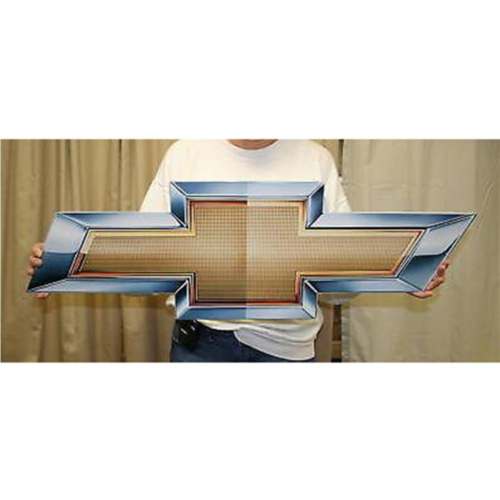 GM Chevrolet Bowtie Metal Wall Sign 34" x 11"